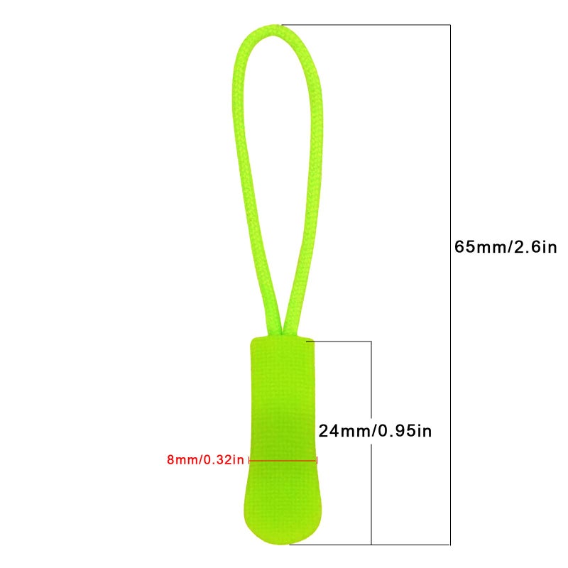 Urmspst 20PCS Zipper Pulls Replacement Zipper Tabs, (Arctic Lime) - Image 2